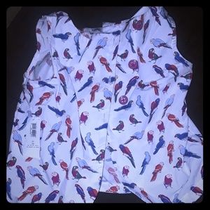 OLD NAVY Girls Sleeveless Birdy Button Up